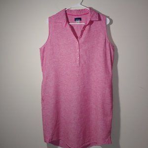 - Basic Editions linen blend sleeveless summer  dress Size M Pink